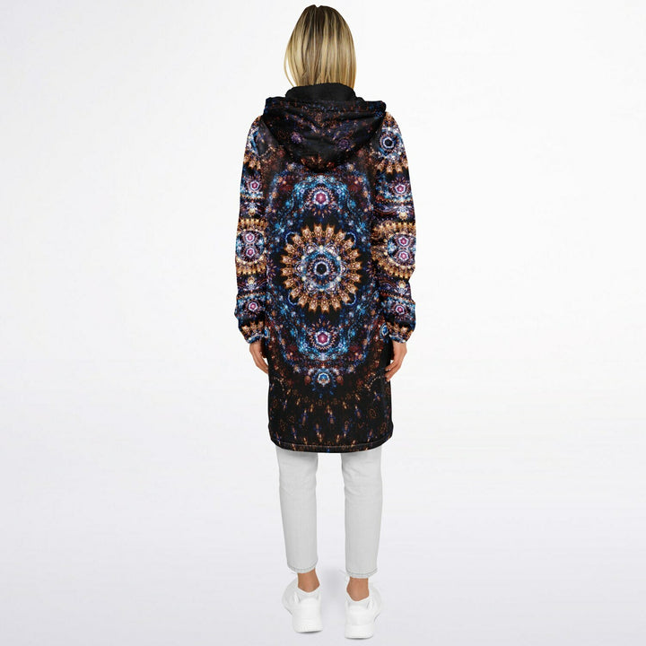 Cosmic Plane Cuddle Coat | Unisex Minky Sherpa Lined Coat with Hood, Zipper and Pockets