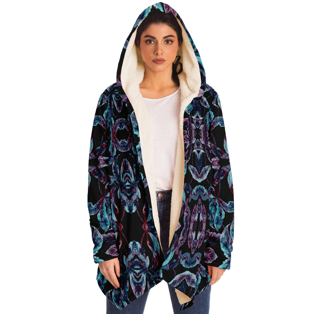 Dark Tropics Cuddle Cloak | Unisex Minky Sherpa Lined Hooded Coat