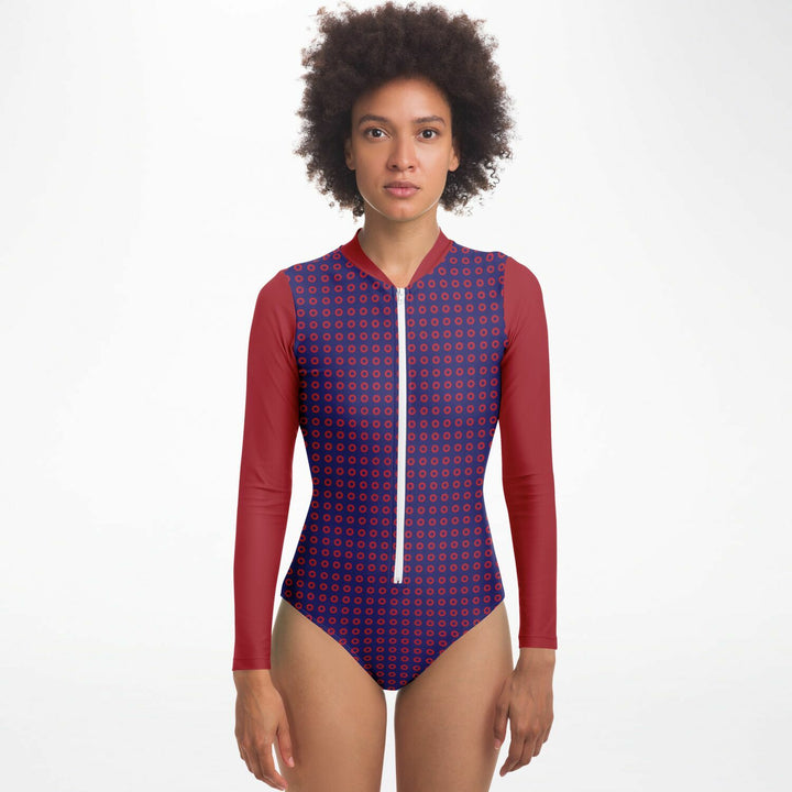 Phish Long Sleeve Swimsuit | Fishman Donut One Piece Bodysuit | Front Zipper