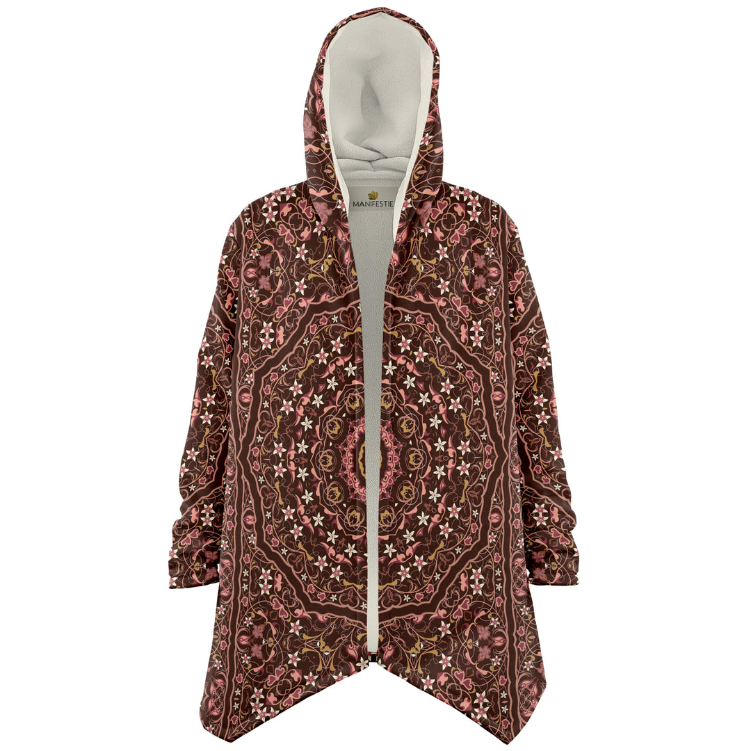 Classic Persian Carpet Cuddle Cloak | Jasmine | Unisex Minky Sherpa Hooded Coat