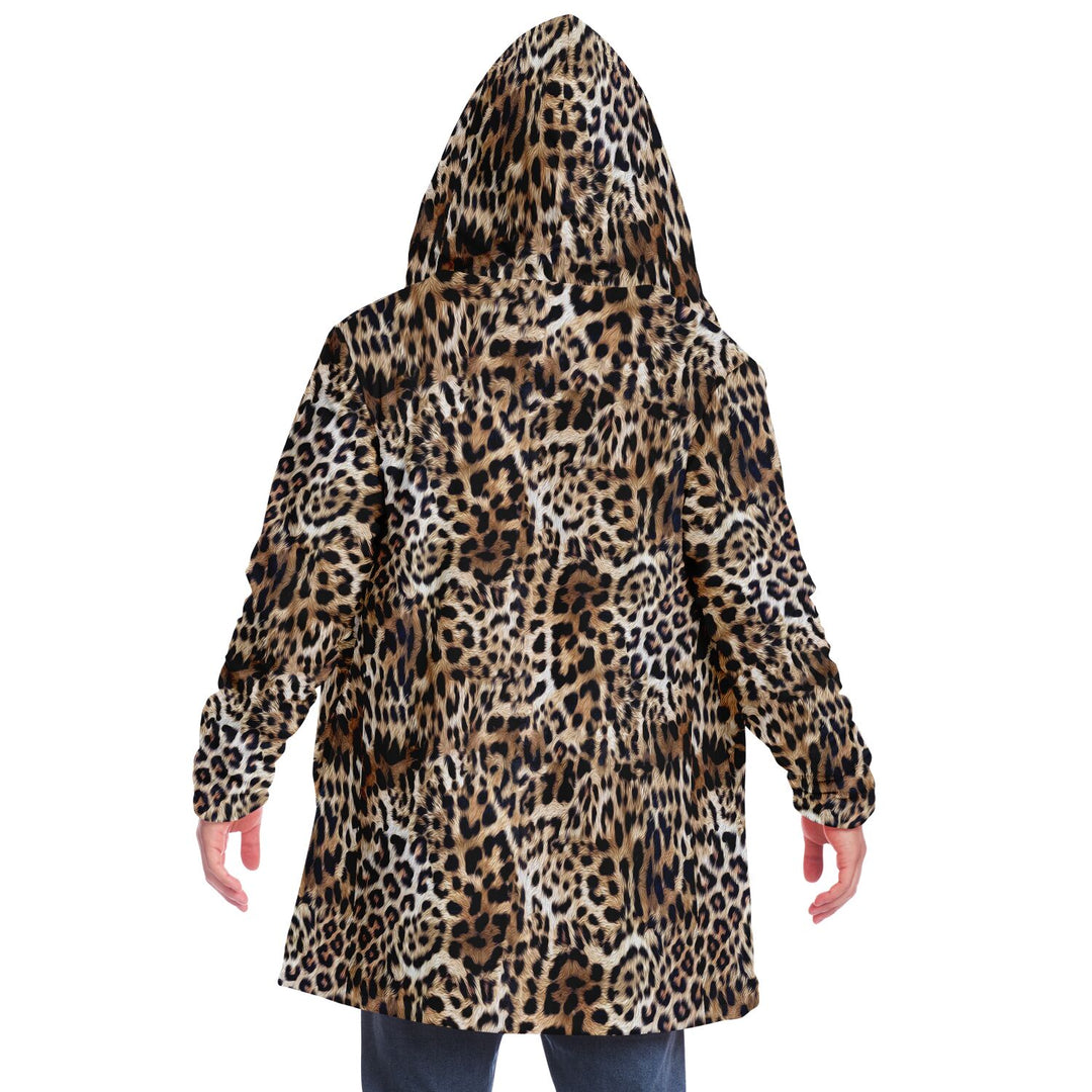 Leopard Print Cuddle Cloak | Unisex Minky Sherpa Hooded Coat