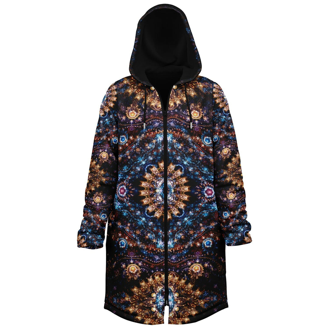 Cosmic Plane Cuddle Coat | Unisex Minky Sherpa Lined Coat with Hood, Zipper and Pockets