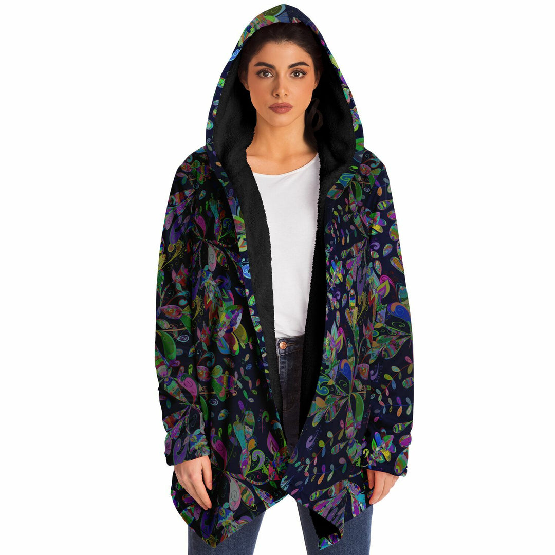 Petal Pop Cuddle Cloak | Unisex Minky Sherpa Lined Hooded Coat