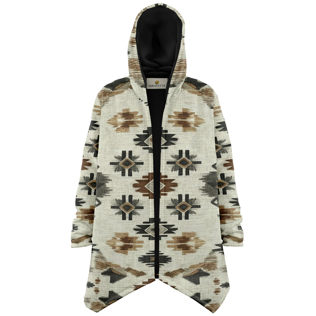 Ganado Tribal Cloak | Unisex Minky Sherpa Lined Hooded Coat