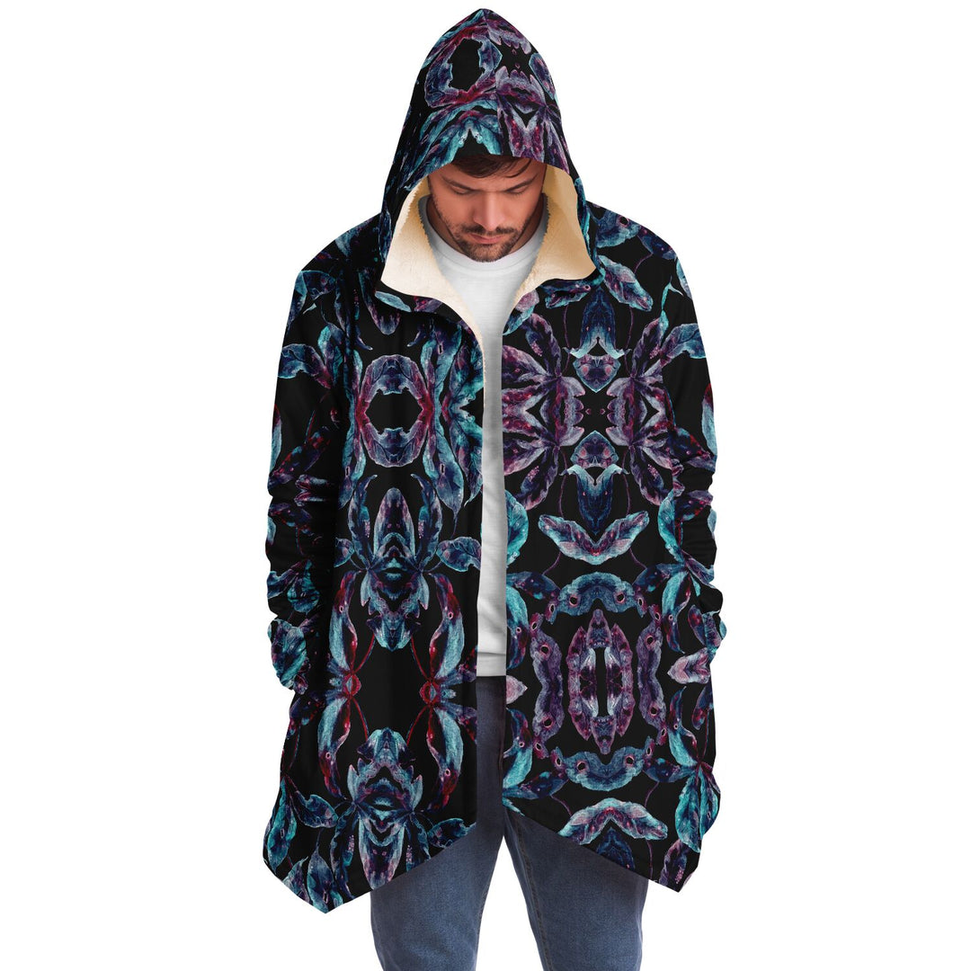 Dark Tropics Cuddle Cloak | Unisex Minky Sherpa Lined Hooded Coat