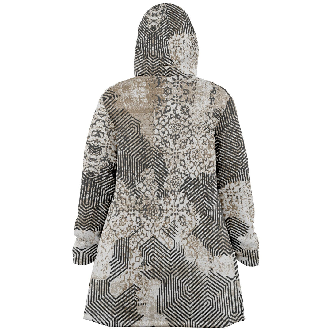 Past and Future Cuddle Cloak | Beige, Brown, Cream | Unisex Minky Sherpa Hooded Coat