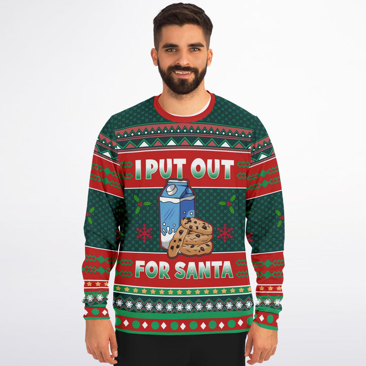 I put out for Santa | Unisex Ugly Christmas Sweater, Xmas Sweater, Holiday Sweater, Festive Sweater, Funny Sweater, Funny Party Shirt