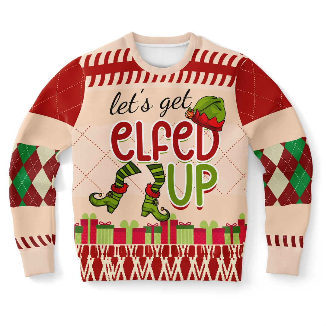 “Let’s Get Elfed Up” Funny Christmas Sweater Sweatshirt Unisex Ugly Christmas Sweater, Xmas Sweater, Holiday Sweater, Festive Sweater, Funny Sweater, Funny Party Shirt