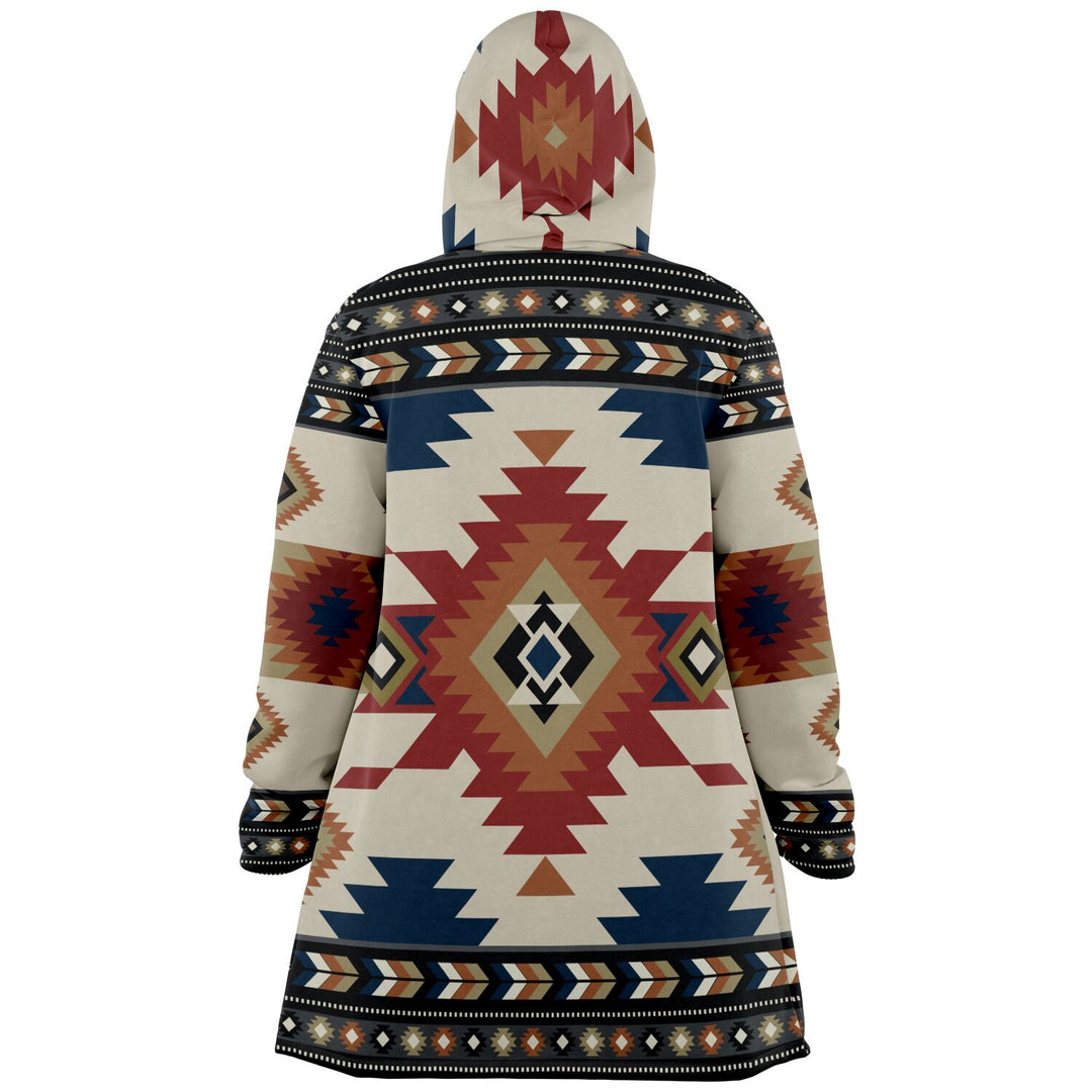 Izel Aztec Tribal Cloak | Unisex Minky Sherpa Lined Hooded Coat