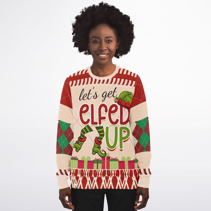 “Let’s Get Elfed Up” Funny Christmas Sweater Sweatshirt Unisex Ugly Christmas Sweater, Xmas Sweater, Holiday Sweater, Festive Sweater, Funny Sweater, Funny Party Shirt