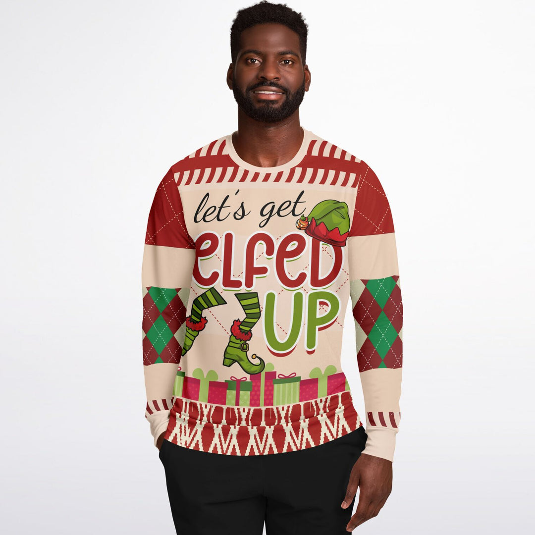 “Let’s Get Elfed Up” Funny Christmas Sweater Sweatshirt Unisex Ugly Christmas Sweater, Xmas Sweater, Holiday Sweater, Festive Sweater, Funny Sweater, Funny Party Shirt