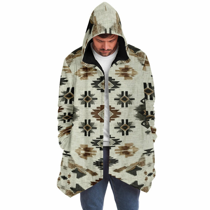 Ganado Tribal Cloak | Unisex Minky Sherpa Lined Hooded Coat