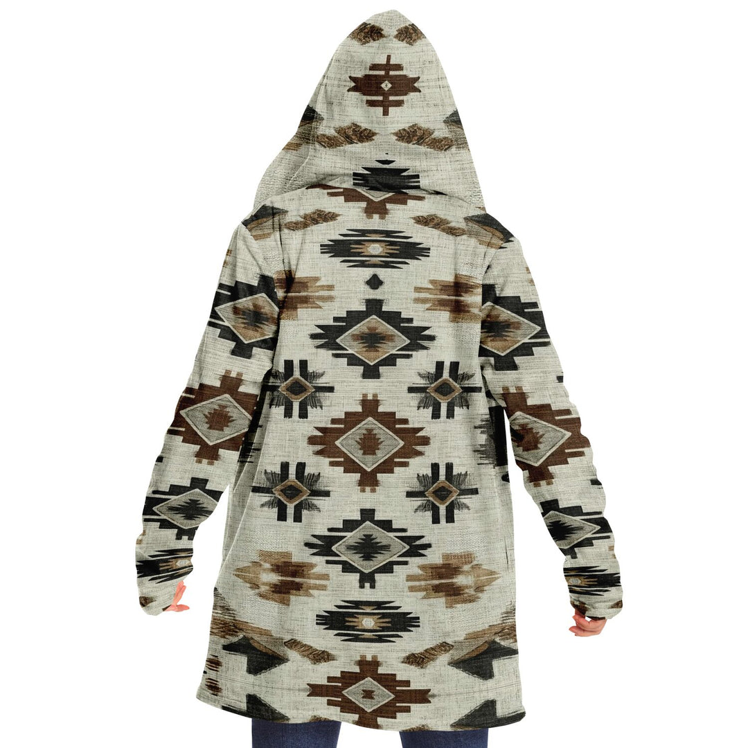 Ganado Tribal Cloak | Unisex Minky Sherpa Lined Hooded Coat