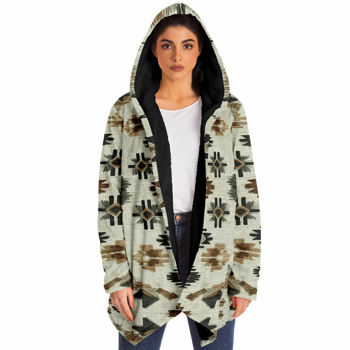 Ganado Tribal Cloak | Unisex Minky Sherpa Lined Hooded Coat