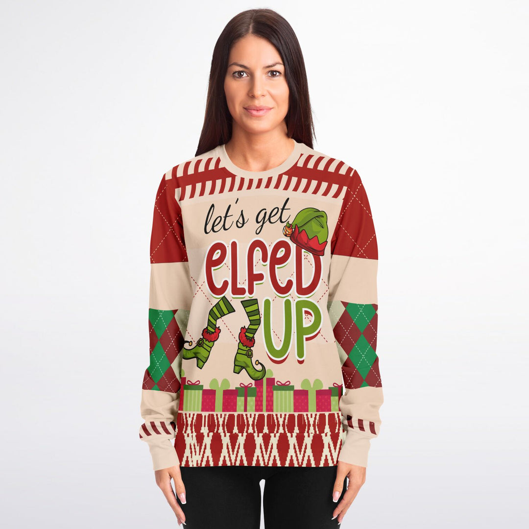 “Let’s Get Elfed Up” Funny Christmas Sweater Sweatshirt Unisex Ugly Christmas Sweater, Xmas Sweater, Holiday Sweater, Festive Sweater, Funny Sweater, Funny Party Shirt