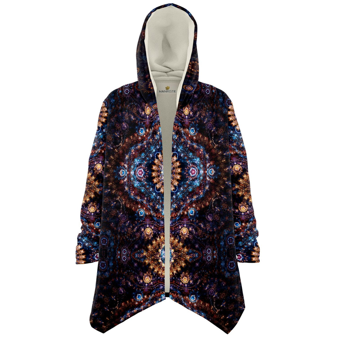 Cosmic Plane Cuddle Cloak | Unisex Minky Sherpa Lined Hooded Coat