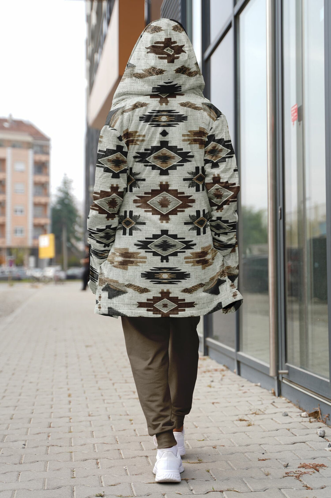 Ganado Tribal Cloak | Unisex Minky Sherpa Lined Hooded Coat