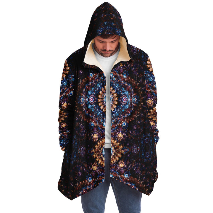 Cosmic Plane Cuddle Cloak | Unisex Minky Sherpa Lined Hooded Coat