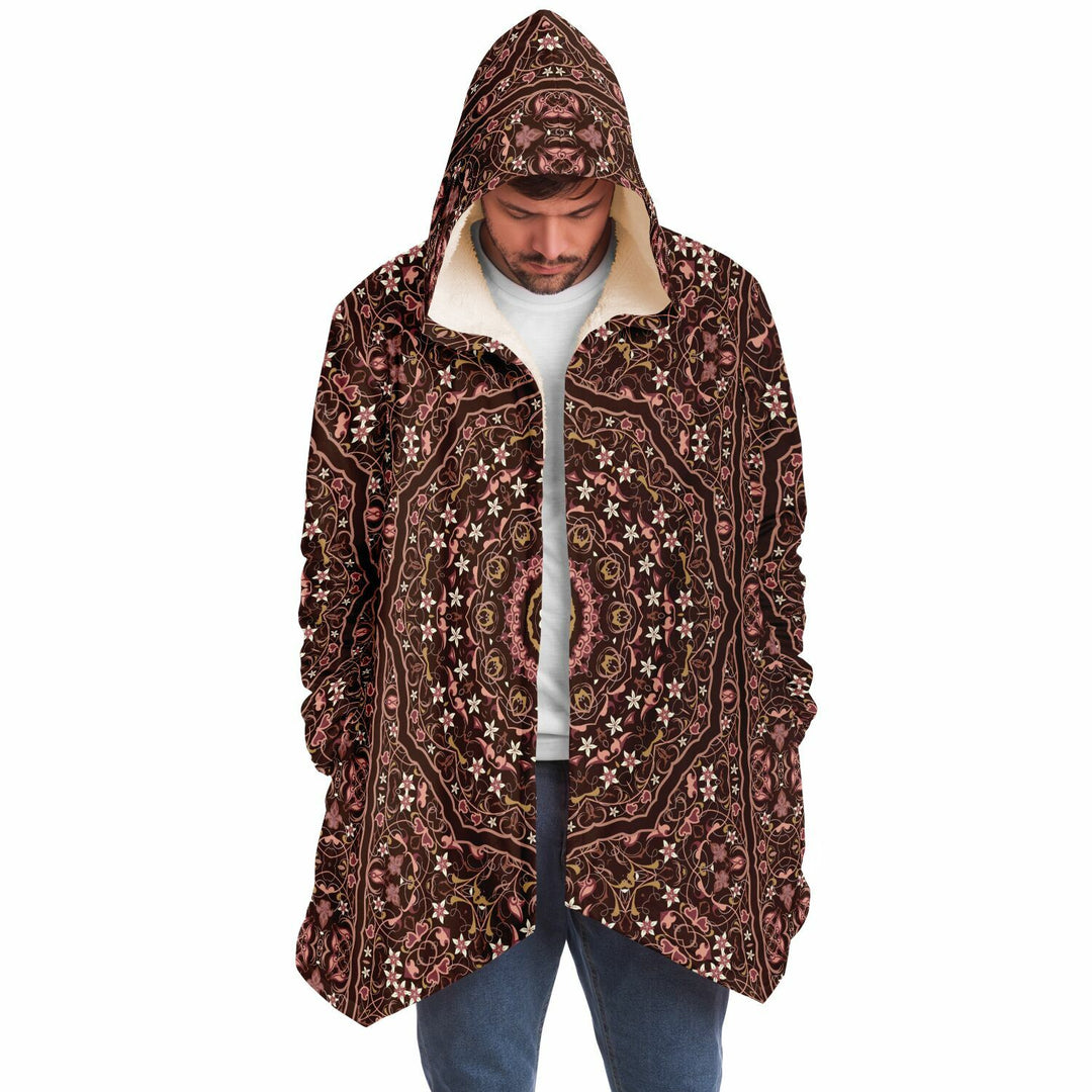 Classic Persian Carpet Cuddle Cloak | Jasmine | Unisex Minky Sherpa Hooded Coat