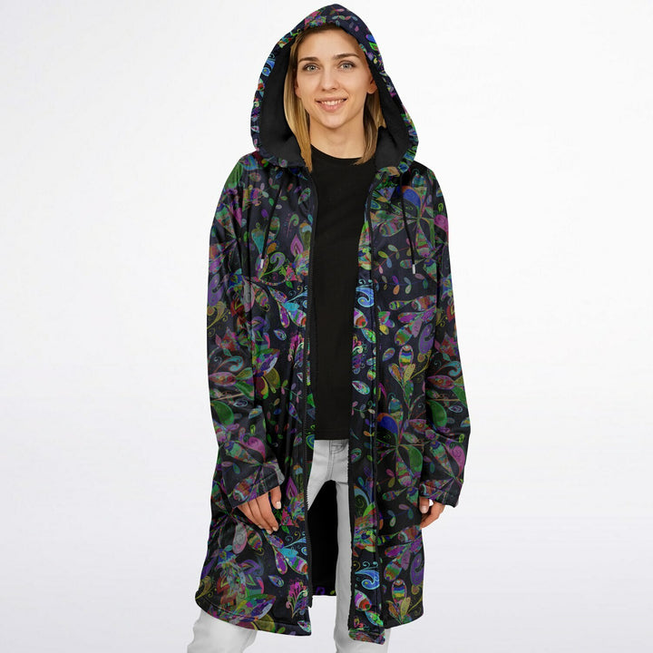 Petal Pop Cuddle Coat | Unisex Minky Sherpa Lined Coat with Hood, Zipper and Pockets