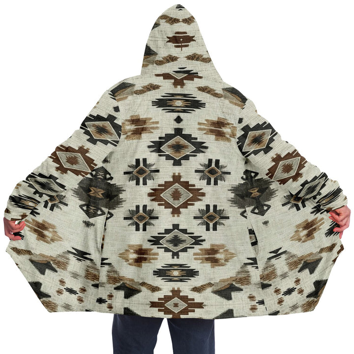 Ganado Tribal Cloak | Unisex Minky Sherpa Lined Hooded Coat