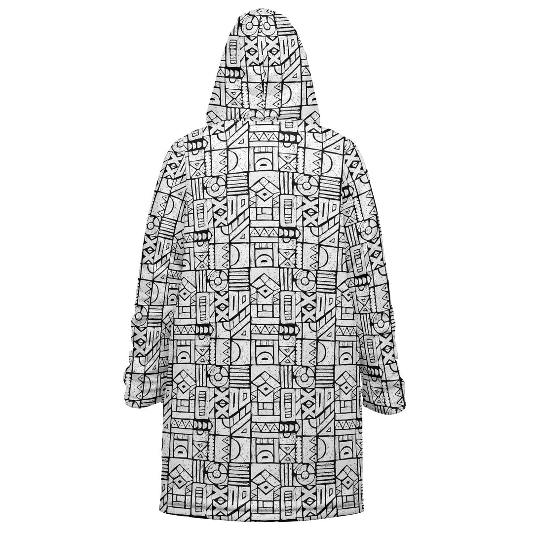 Zentangle Cuddle Coat | Unisex Minky Sherpa Lined Coat with Hood, Zipper and Pockets