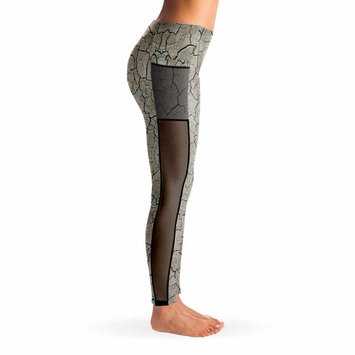 Black Rock City Yoga Leggings | Festival Pants with Mesh Pockets