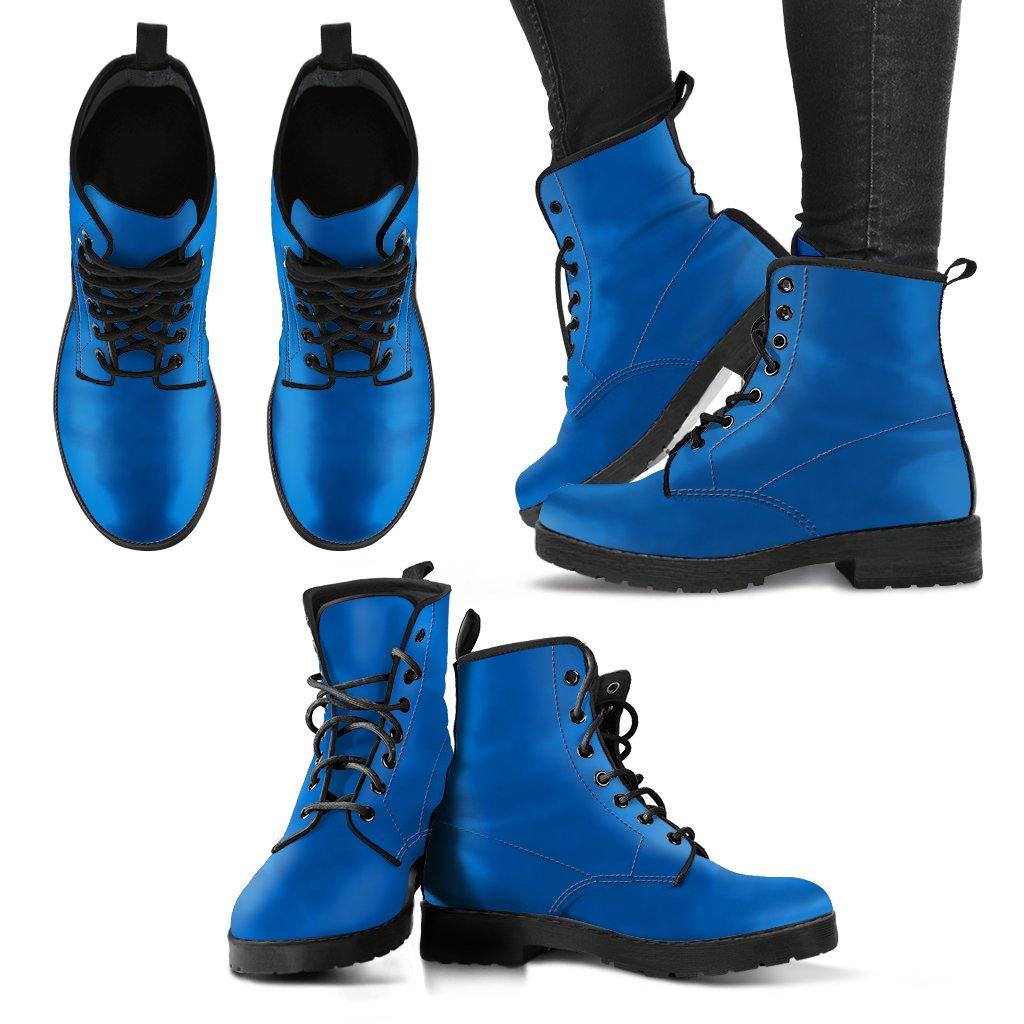 Blue Vegan Leather Boots - Manifestie