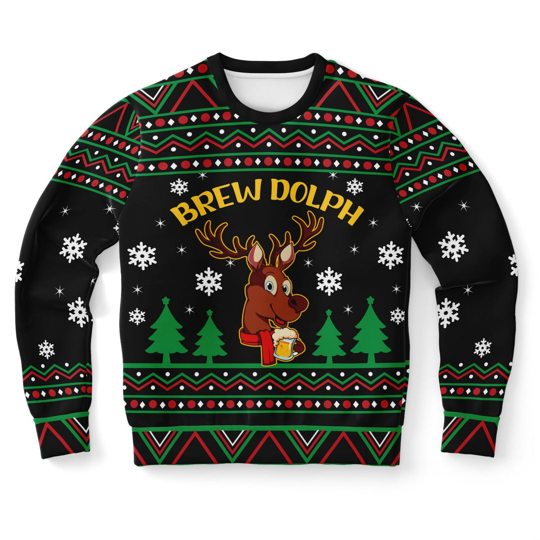 Brewdolph Reindeer Beer | Unisex Ugly Christmas Sweater, Xmas Sweater, Holiday Sweater, Festive Sweater, Funny Sweater, Funny Party Shirt