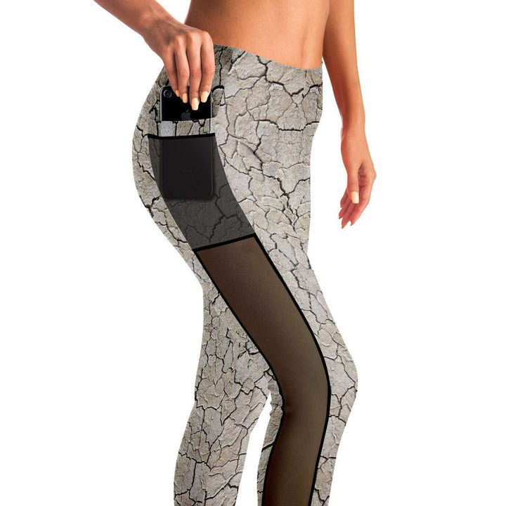 Black Rock City Yoga Leggings | Festival Pants with Mesh Pockets