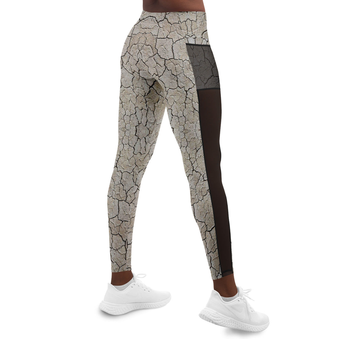 Black Rock City Yoga Leggings | Festival Pants with Mesh Pockets