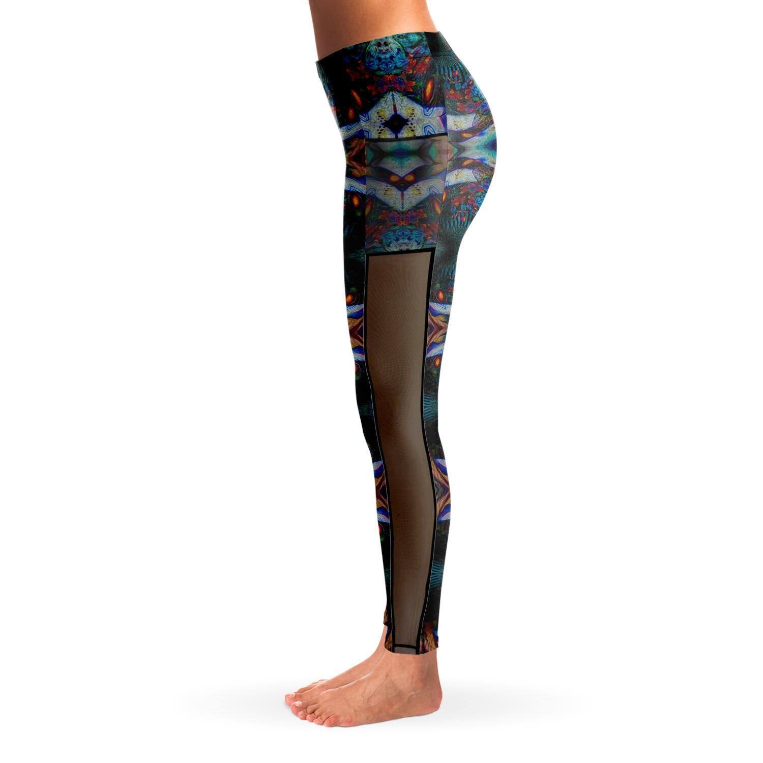 THIRD EYE PREMIUM mesh pocket yoga leggings| Ankle Full Length Soft Slim Pants | Workout Leggings, Active Sports Leggings outlet | side pockets