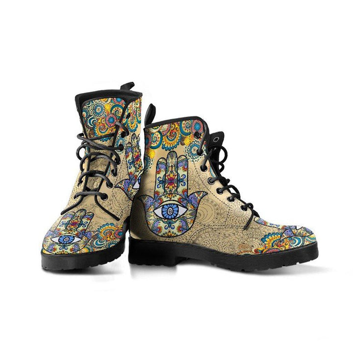 Desert Hamsa Vegan Leather Boots - Manifestie