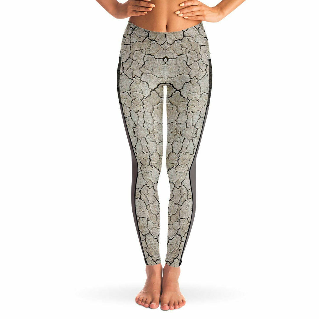 Black Rock City Yoga Leggings | Festival Pants with Mesh Pockets