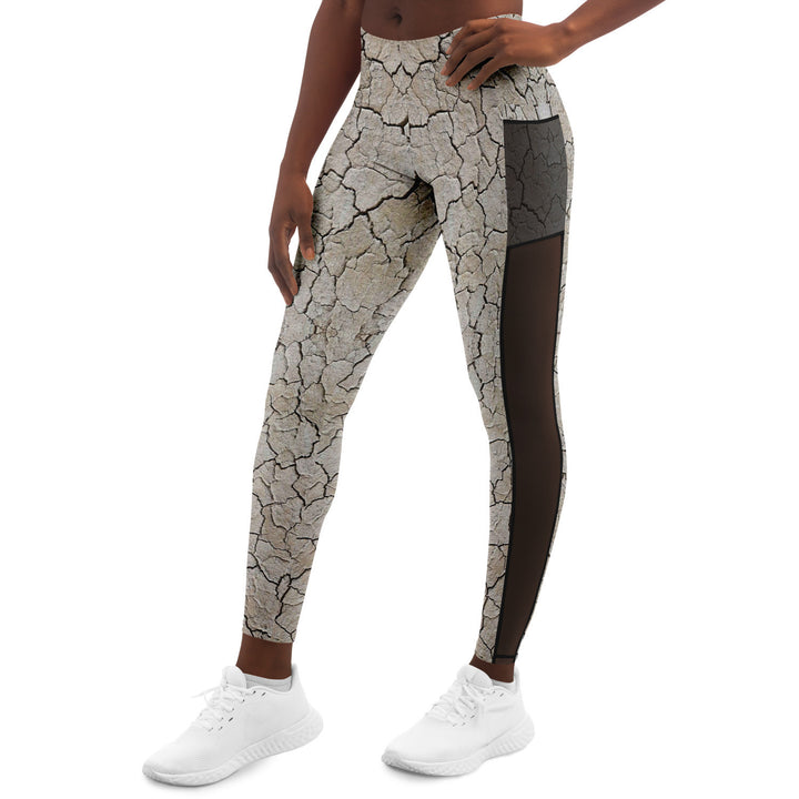 Black Rock City Yoga Leggings | Festival Pants with Mesh Pockets